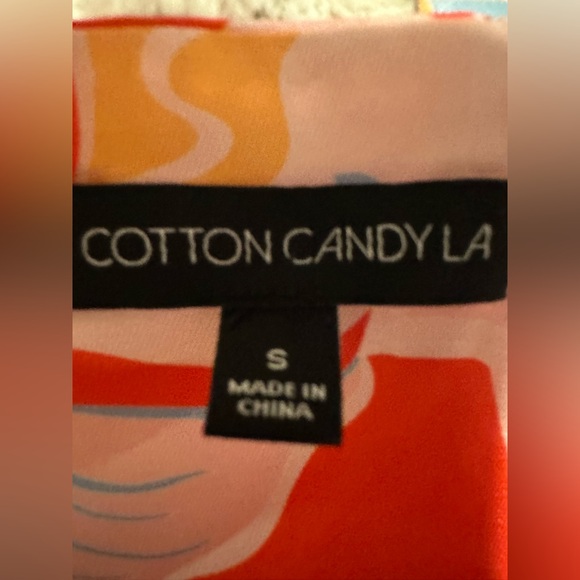 Cotton Candy LA Multicolor Abstract Bandeau Bow Tie Top - Picture 7 of 10